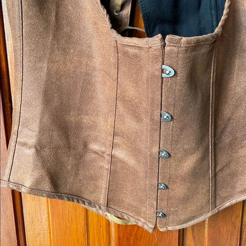 Cosplay/ Ren Faire medium corset faux suede - Picture 2 of 6